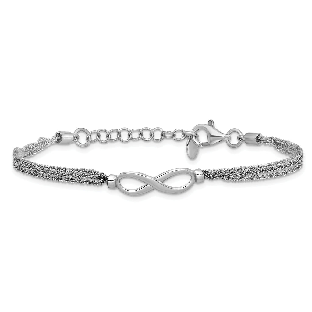 SS RH-plated Multi-strand Infinity w/ 1in Ext. Bracelet