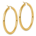 14k Polished 4mm Polished Hoop Earrings