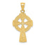 14K Gold Celtic Cross Pendant with Textured Elegance