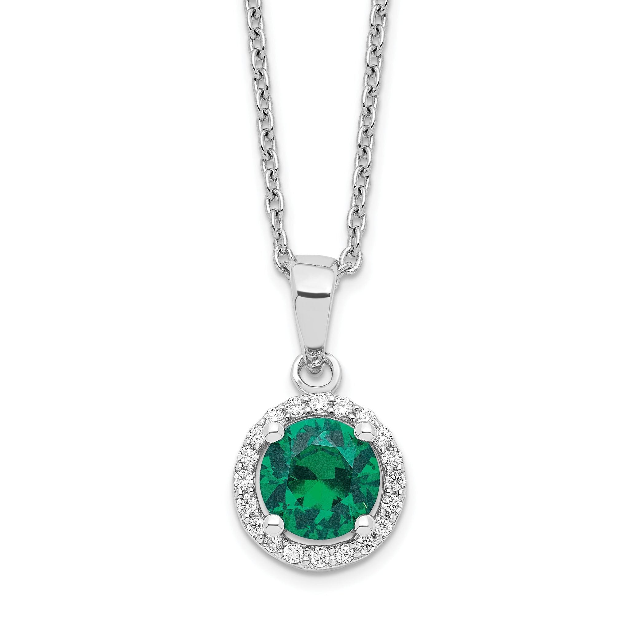 Sophia Jewelers Sterling Silver 20-Stone CZ Necklace with Extender Main image