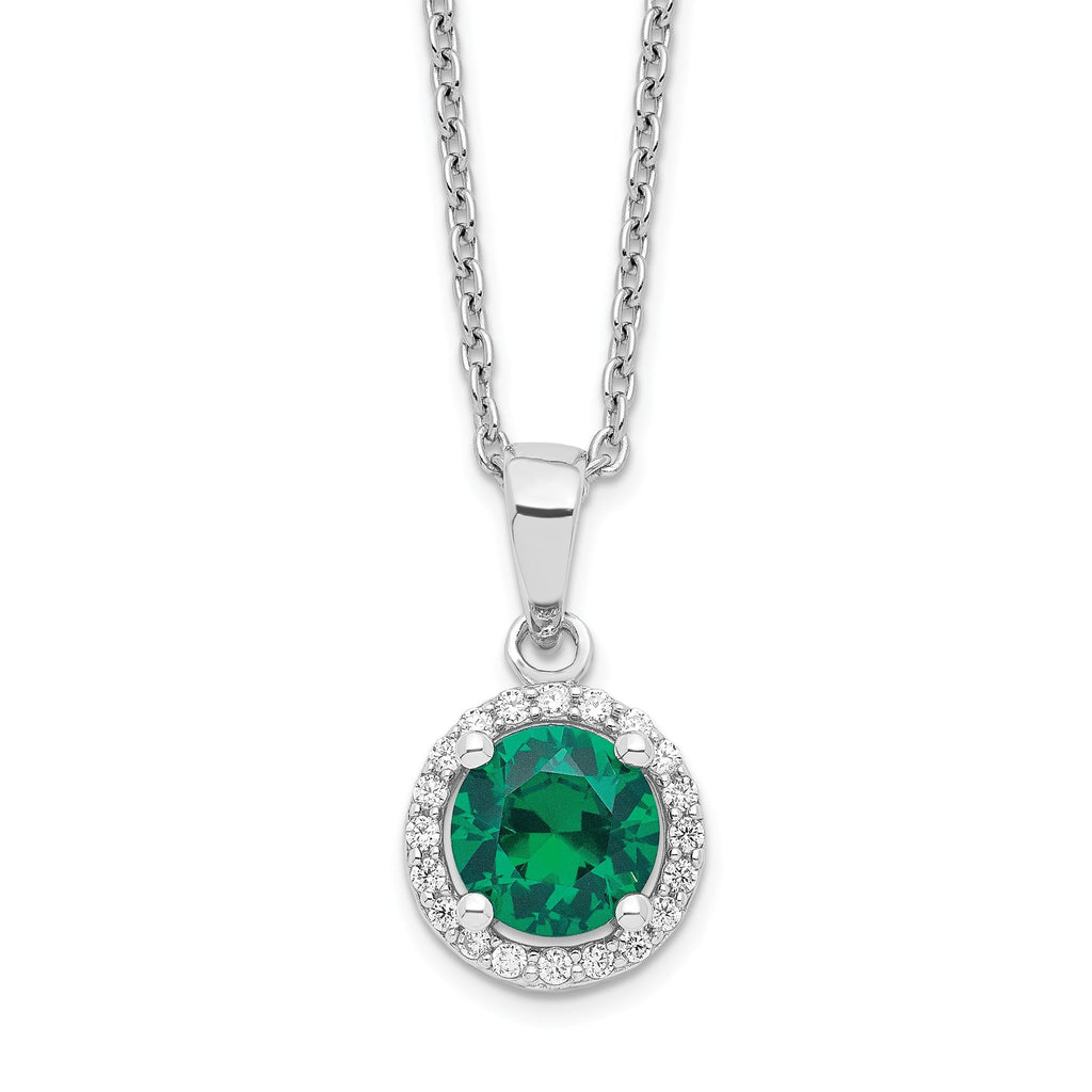 Sophia Jewelers Sterling Silver 20-Stone CZ Necklace with Extender