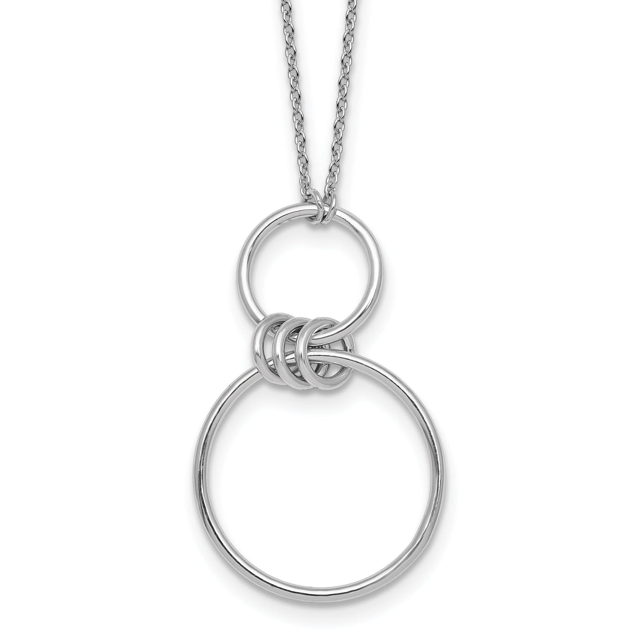 Sterling Silver Rhodium-plated Polished Circles 17.75 inch Necklace Main image