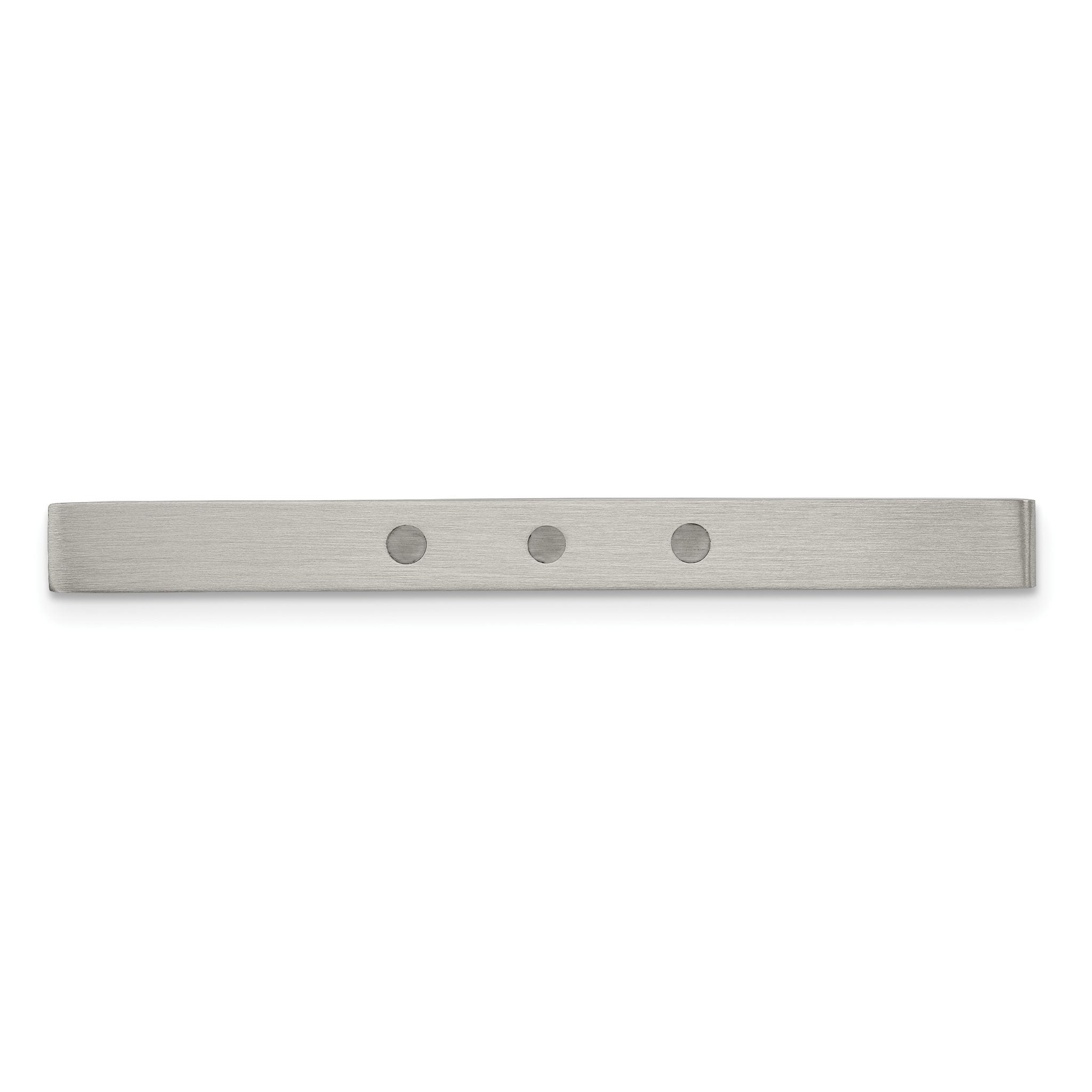 Sophia Jewelers Brushed Stainless Steel Engravable Tie Bar with Resin Accents Main image