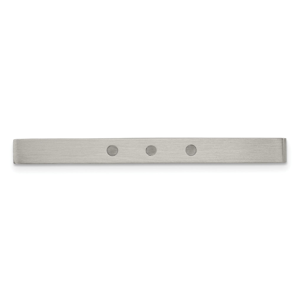 Sophia Jewelers Brushed Stainless Steel Engravable Tie Bar with Resin Accents