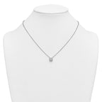 14k White Gold 1 1/2 carat Certified Lab Grown Diamond VS+ F+ Princess Complete 18 inch Bezel Set Necklace