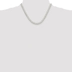 Sterling Silver Rhodium-plated 5.75mm D/C Square Curb Chain
