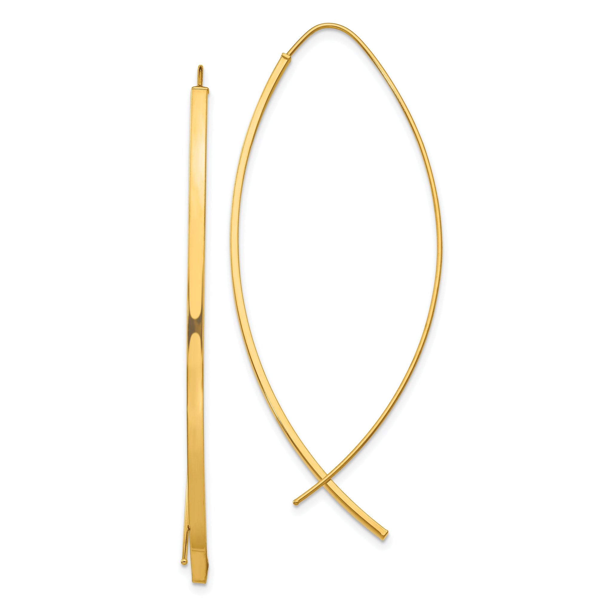 10k 1.75mm Square Tube Wire Threader Earrings Main image