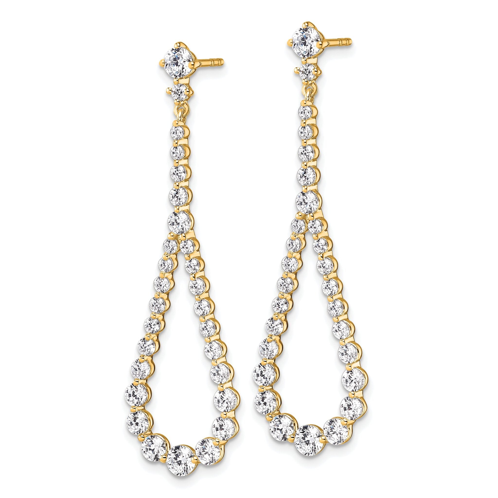 14K Yellow Gold 3 ct Lab-Created Diamond VS/SI+ G+ Halo Earrings