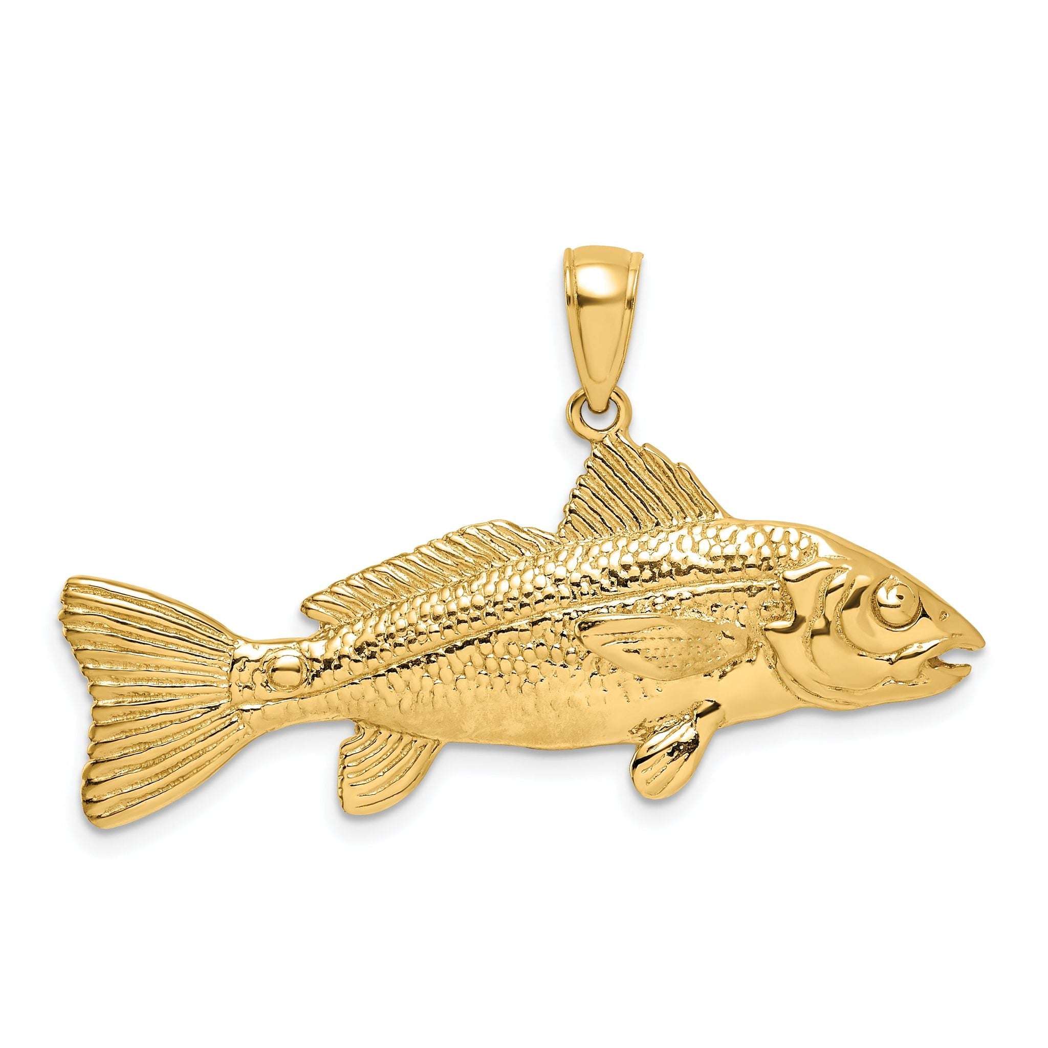 14K 3-D Red Fish Charm