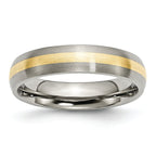 Sophia Jewelers Titanium 14K Gold Inlay Unisex Wedding Band