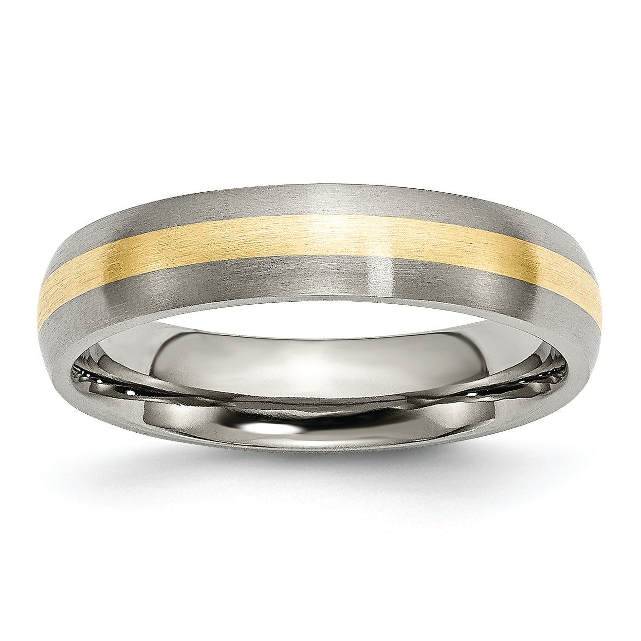 Sophia Jewelers Titanium 14K Gold Inlay Unisex Wedding Band