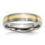 Sophia Jewelers Titanium 14K Gold Inlay Unisex Wedding Band