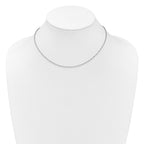 Sterling Silver Rh-plated 2mm Singapore 1in+1in Adjustable Chain