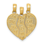14K Gold Break-apart BIG SIS-MOM-LIL SIS Charm  Solid & Textured Finish