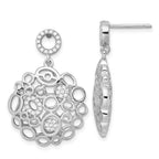 Sterling Silver CZ Dangle Earrings with Rhodium Polish Elegance