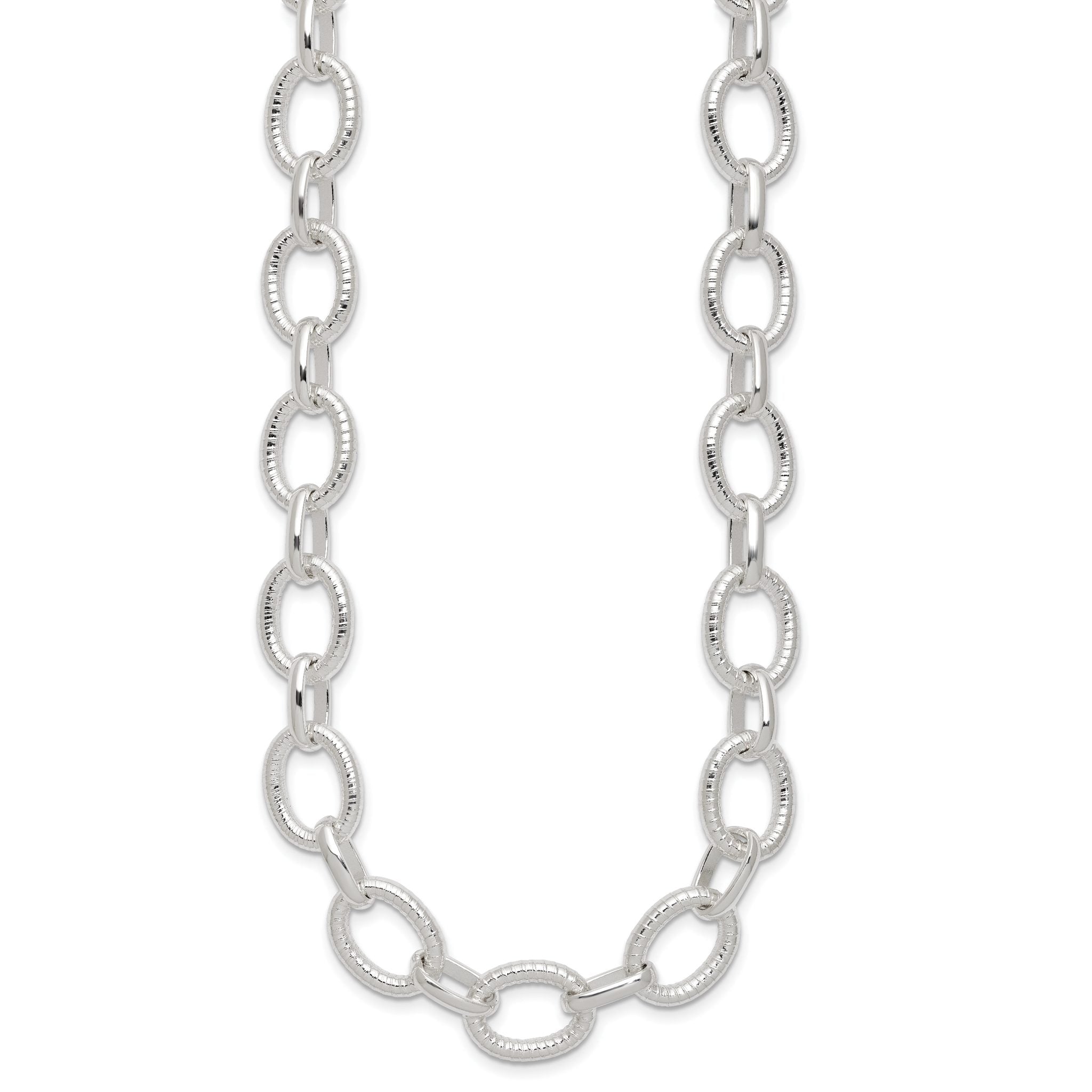 Sterling Silver Polished Fancy Link Necklace Secondary image