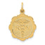 14K Gold RN Nurse Charm with Polished Textured Finish