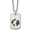 Chisel Stainless Steel Brushed Black Enamel Earth Dog Tag on a 24 inch Box Chain with 2.75in extension Necklace