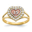 10k Two-tone with White Rhodium Sweet 15 CZ Heart Ring
