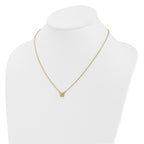 14K Polished 1/10 carat Diamond Butterfly 18 inch Necklace
