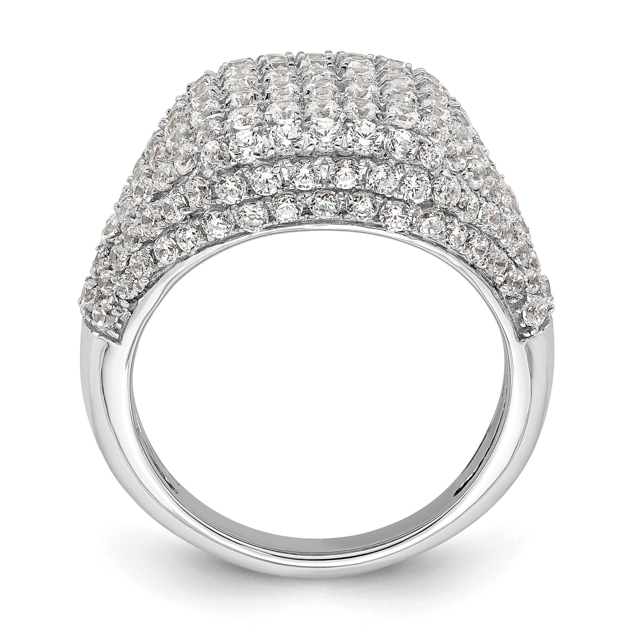 14k White Gold 2 1/4 carat Lab Grown Diamond VS/SI+ G+ Complete Cluster Fashion Ring