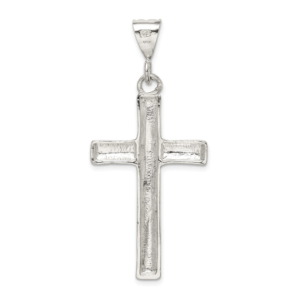 Sterling Silver 925 Latin Cross Pendant with Polished Finish, Solid Cast Design