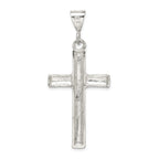 Sterling Silver 925 Latin Cross Pendant with Polished Finish, Solid Cast Design