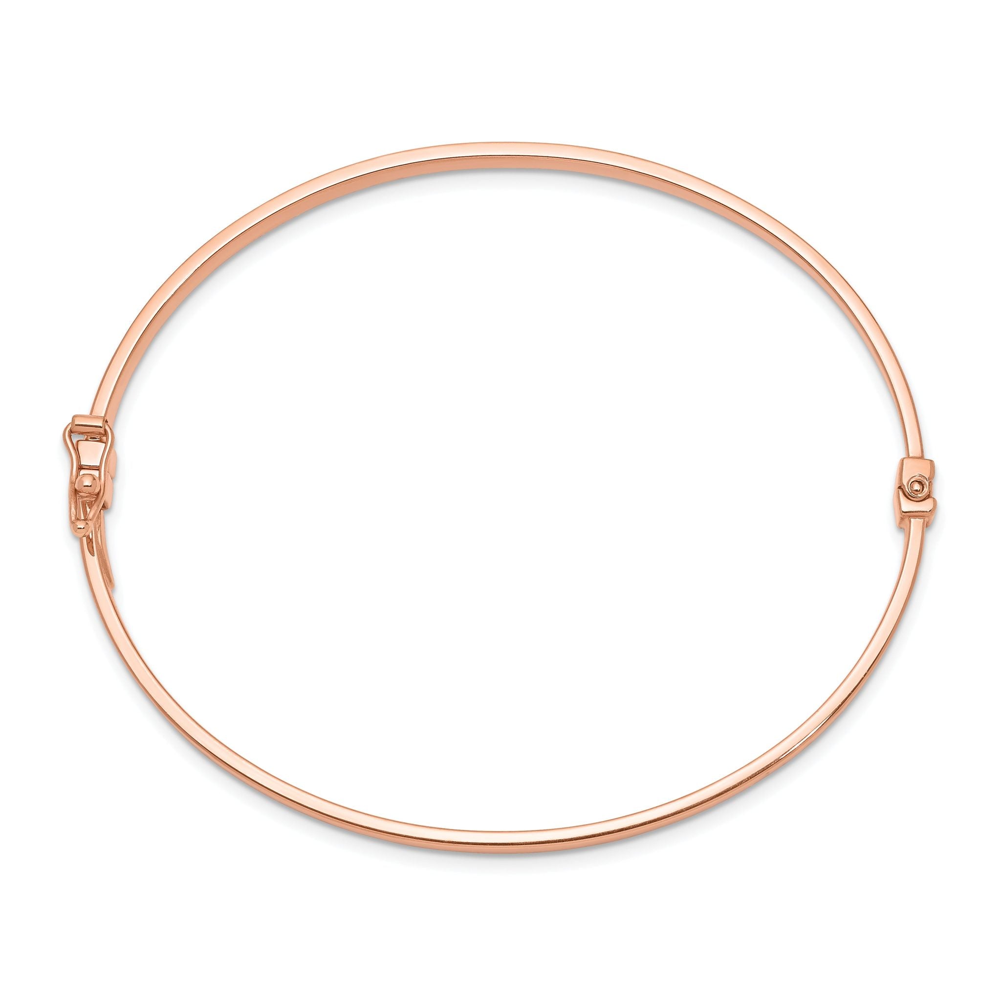 14k Rose Gold Polished Hinged Bangle Bracelet Main image