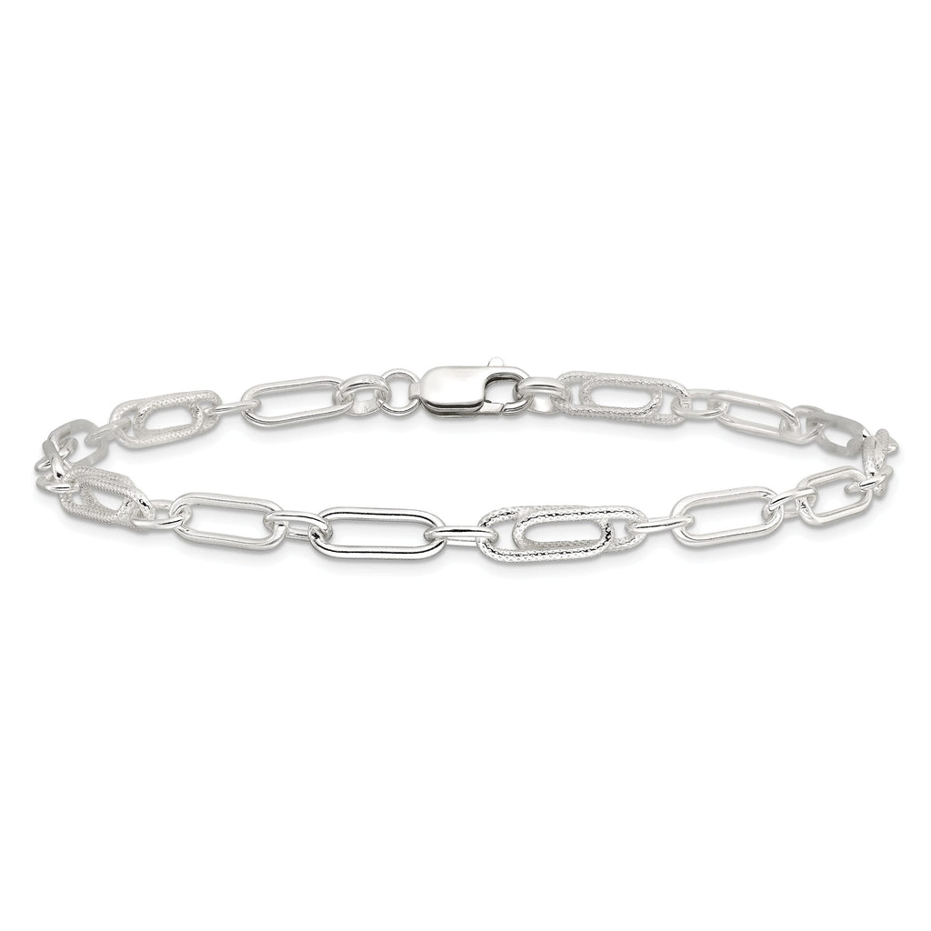 Sterling Silver Fancy Link Anklet