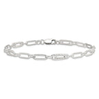 Sterling Silver Fancy Link Anklet