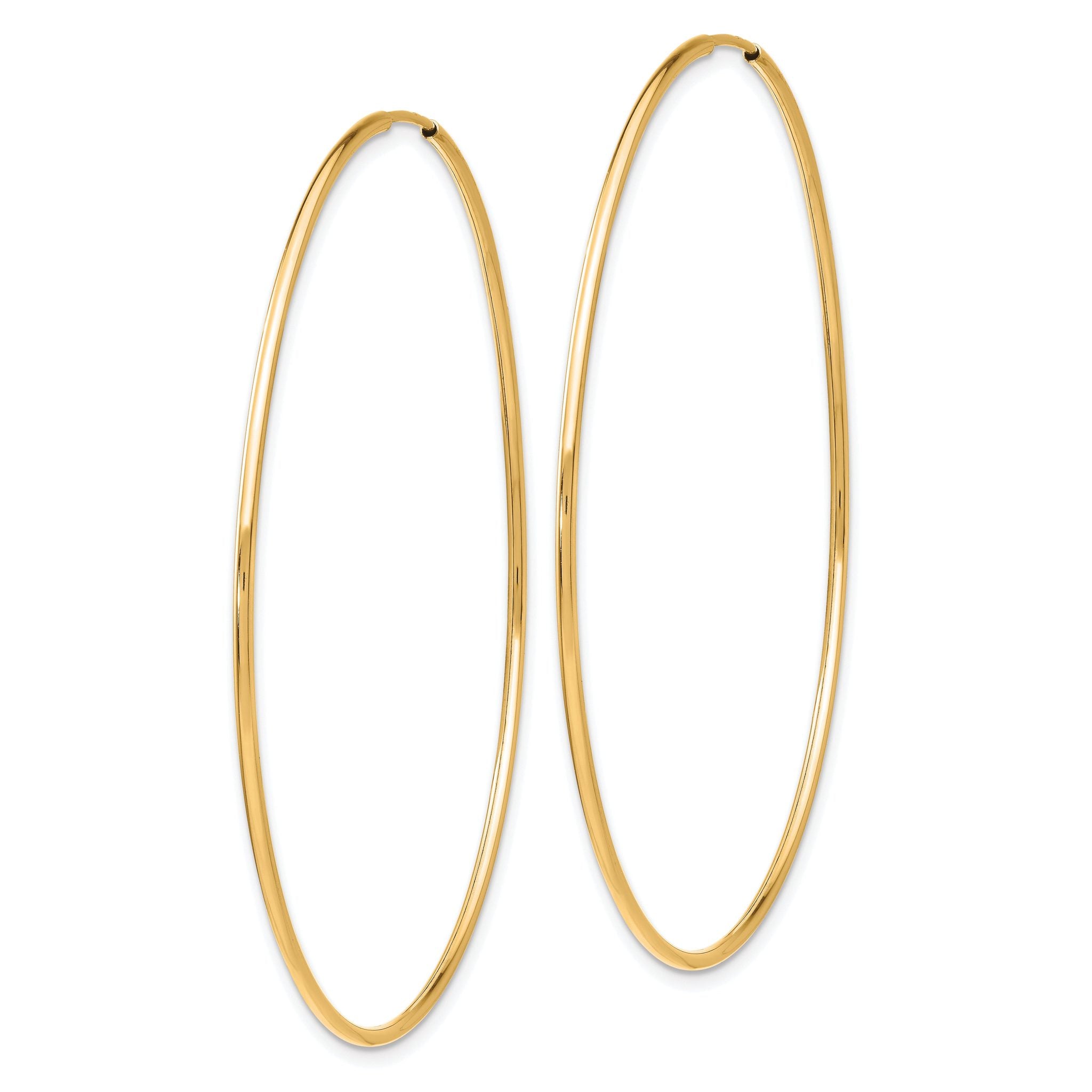 10K Gold Polished Endless Hoop Earrings 60mm Elegant Hollow Design Secondary image