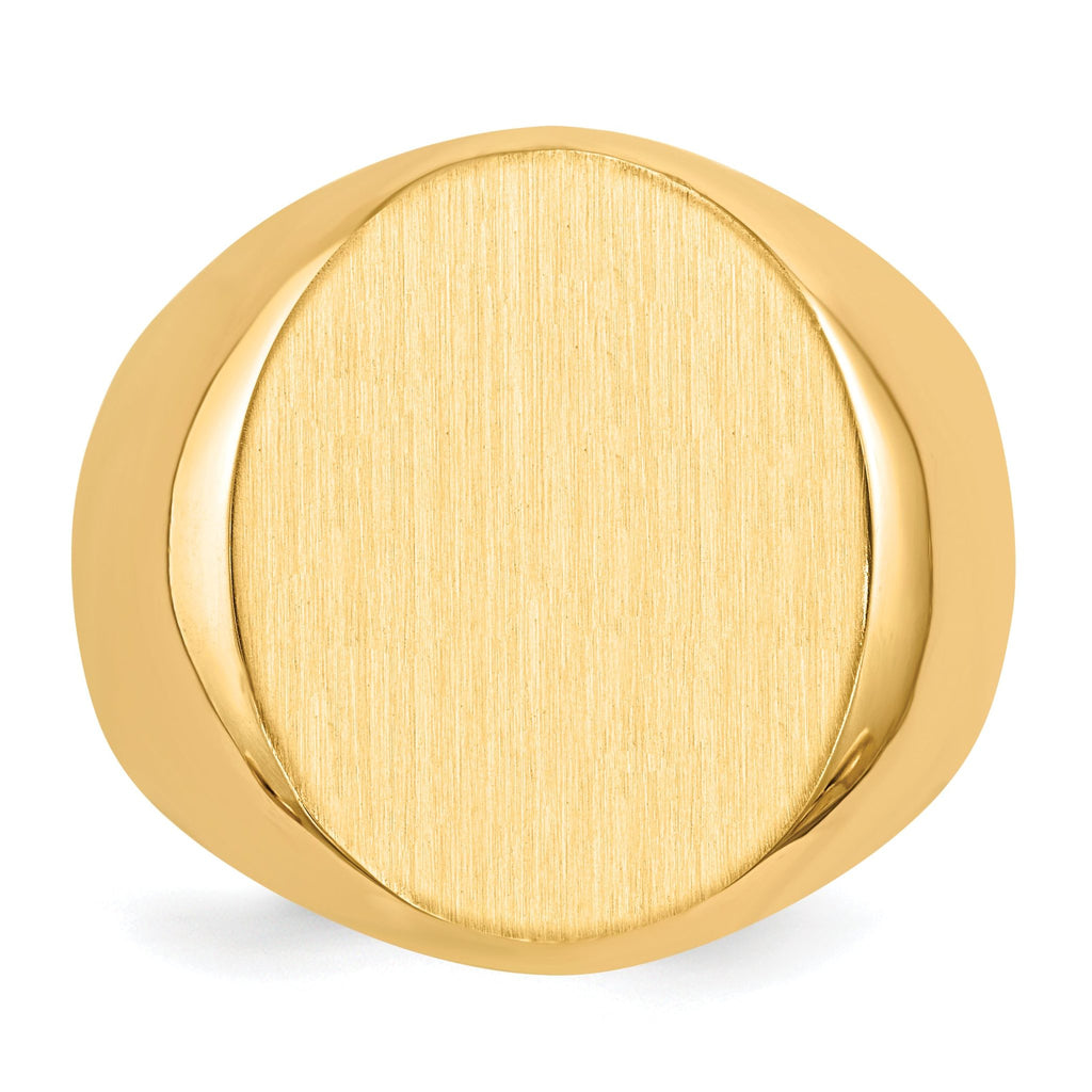 14k 18.5x16.0mm Closed Back Men's Signet Ring