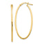14K Gold Polished Oval Hoop Earrings with Hollow Tubing Design  40mm