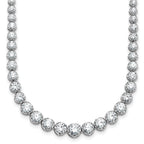 14k White Gold 11 carat Lab Grown Diamond VS/SI+ G+ Complete Round 20 inch Graduated Tennis Necklace