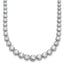 14k White Gold 11 carat Lab Grown Diamond VS/SI+ G+ Complete Round 20 inch Graduated Tennis Necklace