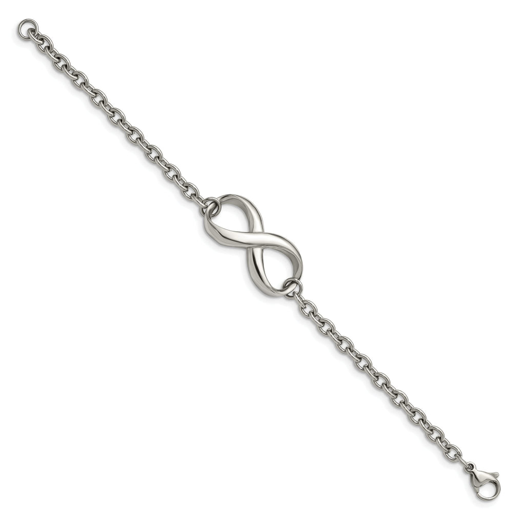 Stainless Steel Polished Infinity Symbol Bracelet for Women