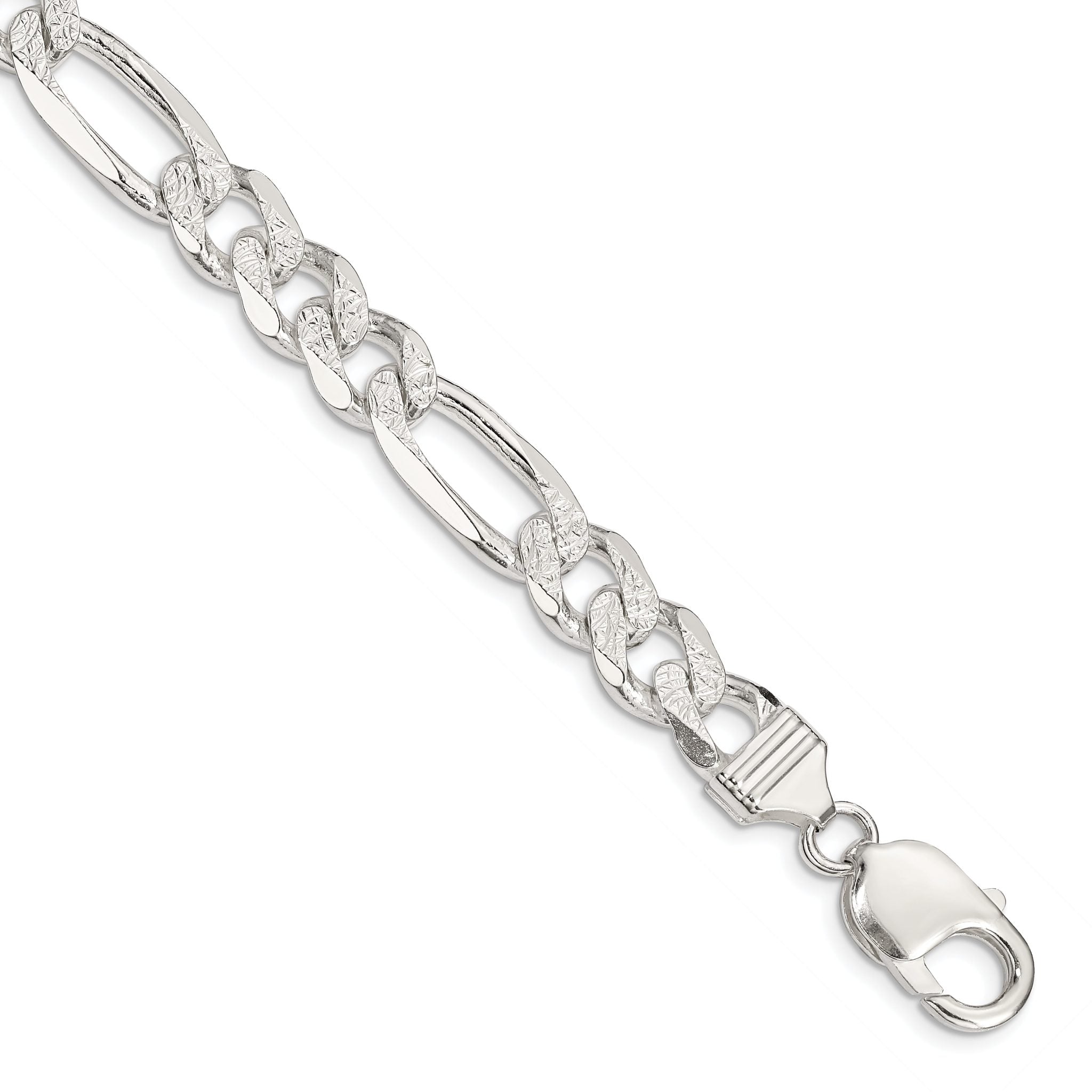 Sterling Silver 10.5mm PavÃƒÂƒÃ‚Â¢ÃƒÂ¢Ã¢Â€ÂšÃ‚Â¬ÃƒÂ…Ã‚Â¡ Flat Figaro Chain Main image