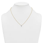 14k 1/2 carat Lab Grown Diamond VS+ F+ Radiant Complete 18 inch Four Prong Pendant Necklace