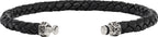 Sterling Silver Reflections 6mm Black Genuine Leather 8in Bracelet/Bead not included, sold seperately
