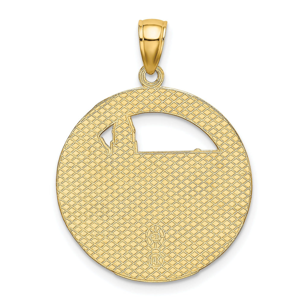 14K BOSTON Town Scene Round Charm