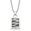 Laser-Cut CZ Dog Tag Necklace in Stainless Steel