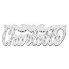 Sterling Silver/Rhodium-plated Diamond-cut Heart Name Plate