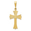 14K Gold Fleur De Lis Cross Pendant Elegant Themed Design