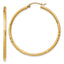 14k Satin and D/C 2mm Round Tube Hoop Earrings