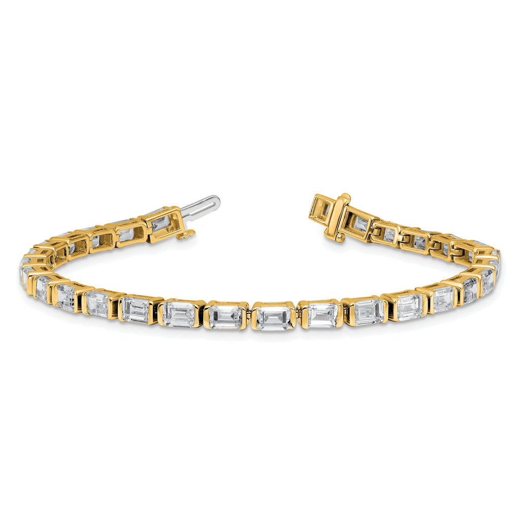 14k 10 carat Lab Grown Diamond VS/SI+ G+ Complete Emerald Bezel Set Tennis Bracelet
