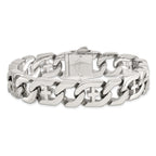 Chisel Stainless Steel Polished Crosses 8.5 inch Link Bracelet