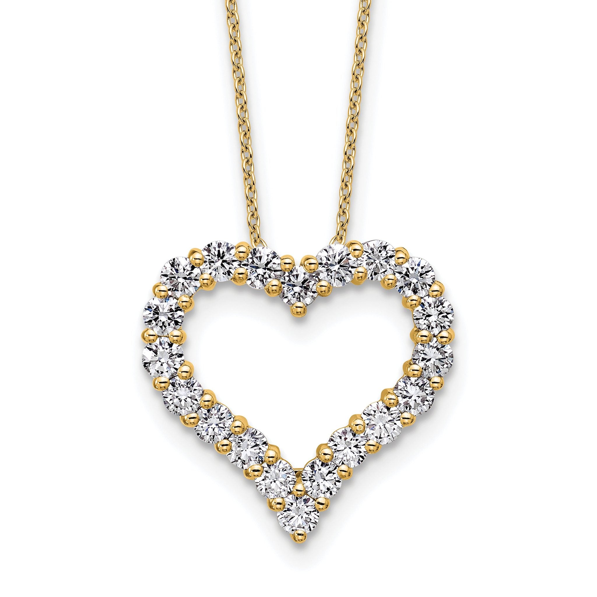 14k 1 1/2 carat Lab Grown Diamond VS/SI+ G+ Complete 18 inch Heart Pendant Necklace Main image