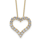 14k 1 1/2 carat Lab Grown Diamond VS/SI+ G+ Complete 18 inch Heart Pendant Necklace