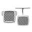 Sterling Silver Ruthenium-Plated Checkered Cuff Links