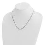 Sterling Silver RH-pl Pol. Fancy 2-strand w/2in ext. Necklace